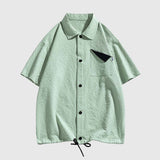 Modern Textured Drawstring Shirt