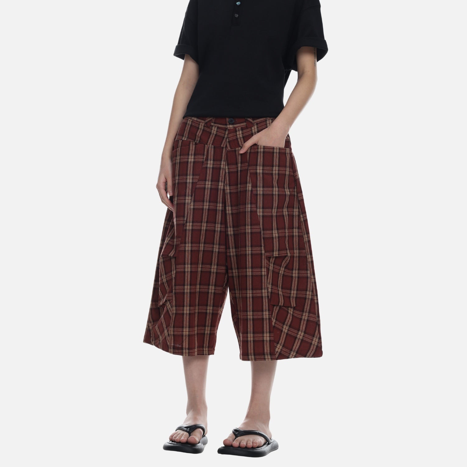 Zerlegte karierte Cargo-Shorts