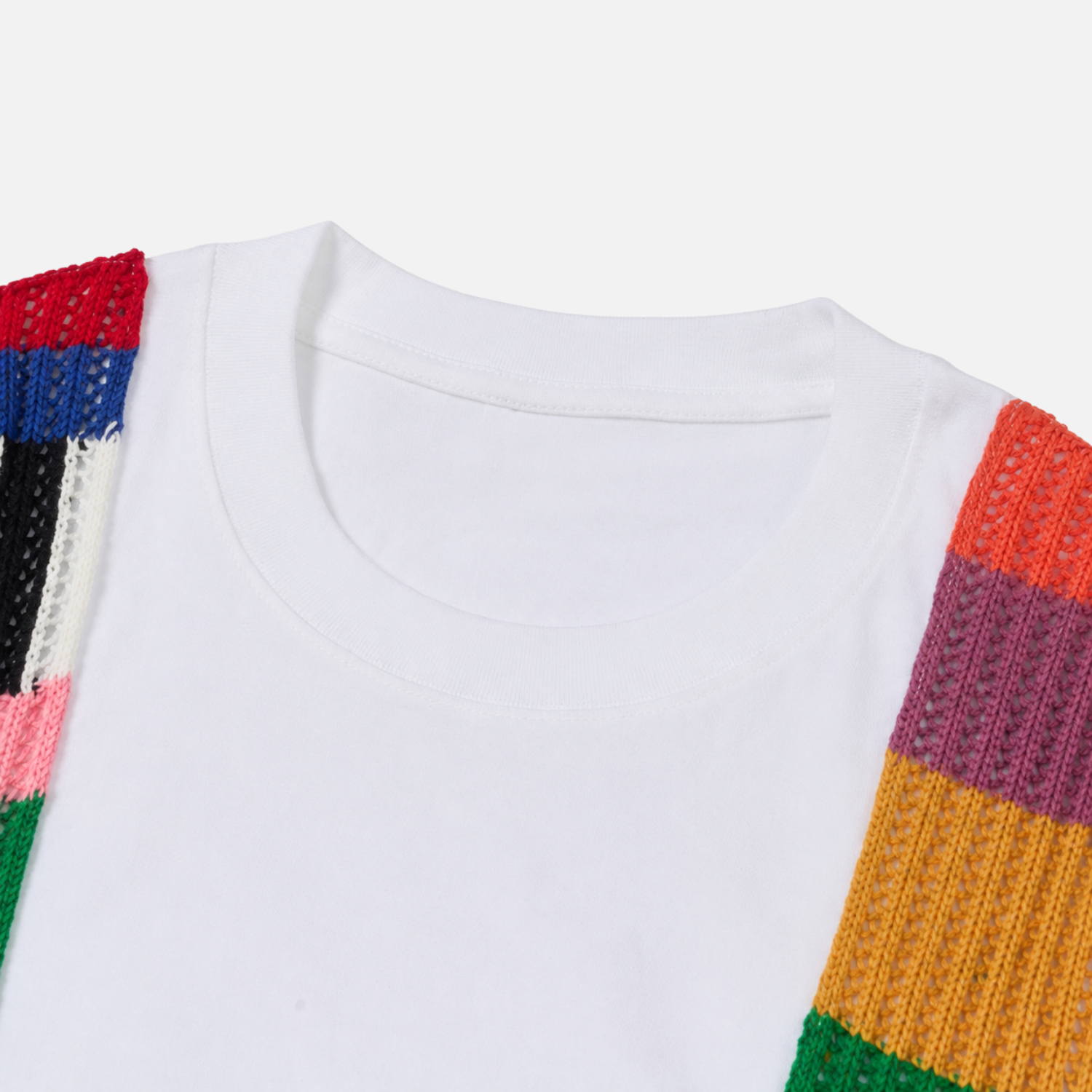 Color Yarn Embellished Colorblock Tee