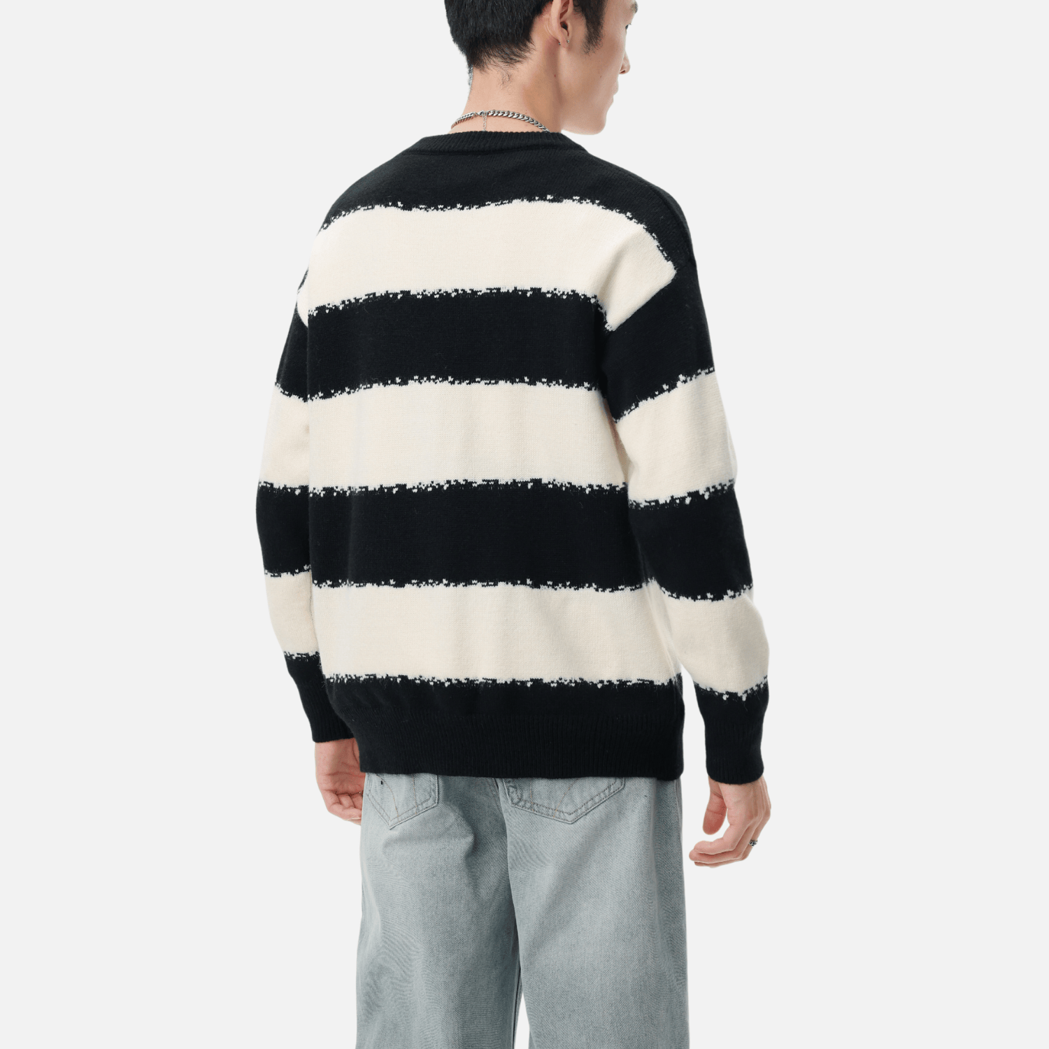 Gestreifter Colorblock-Pullover
