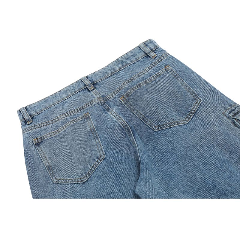 Vintage Straight Leg Patch Pocket Jeans