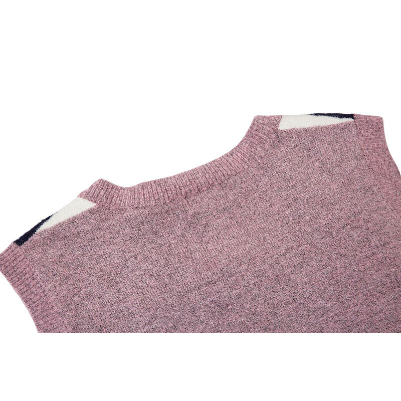 Lace-up Strip Vest Sweater