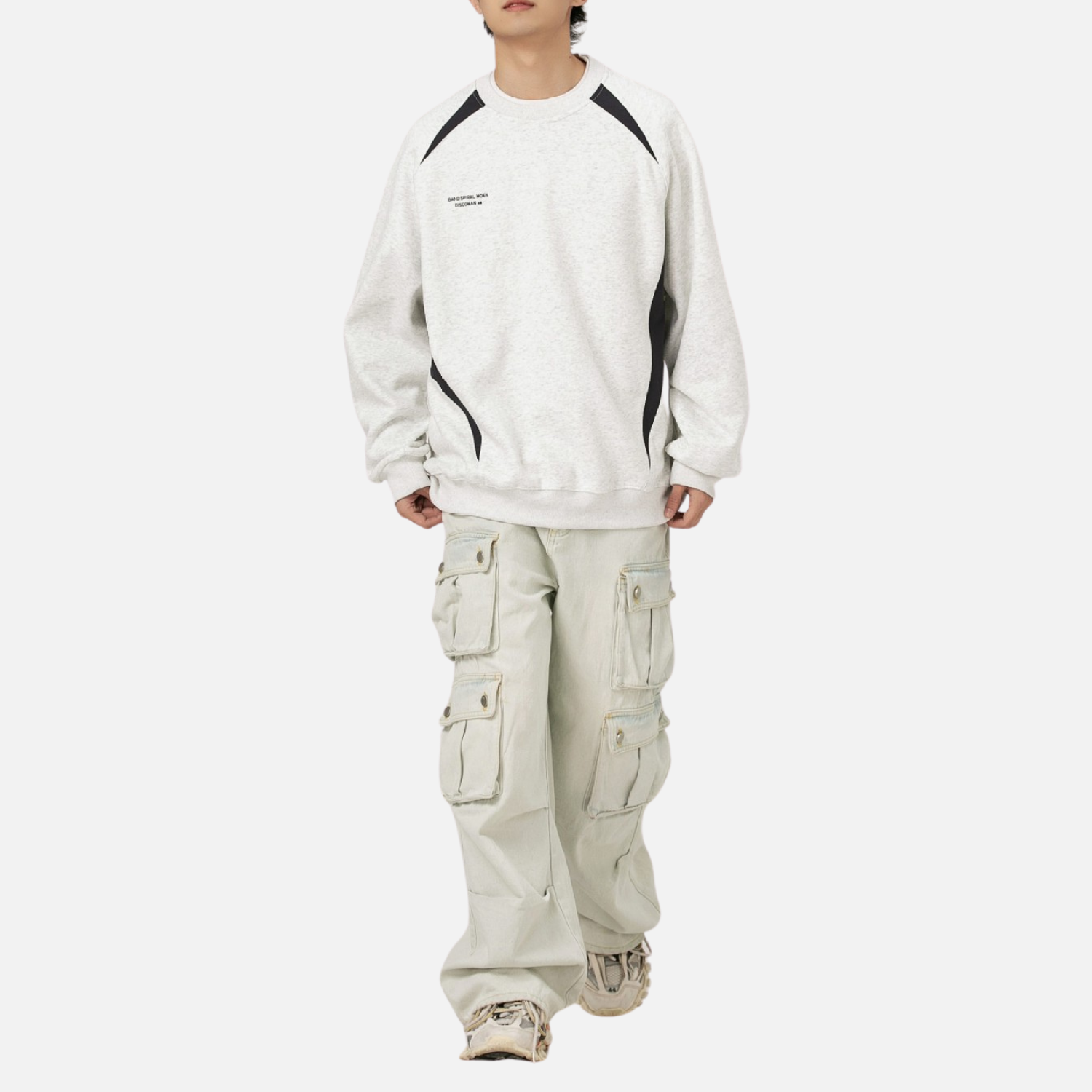 Colorblock Patchwork Crewneck Sweatshirt