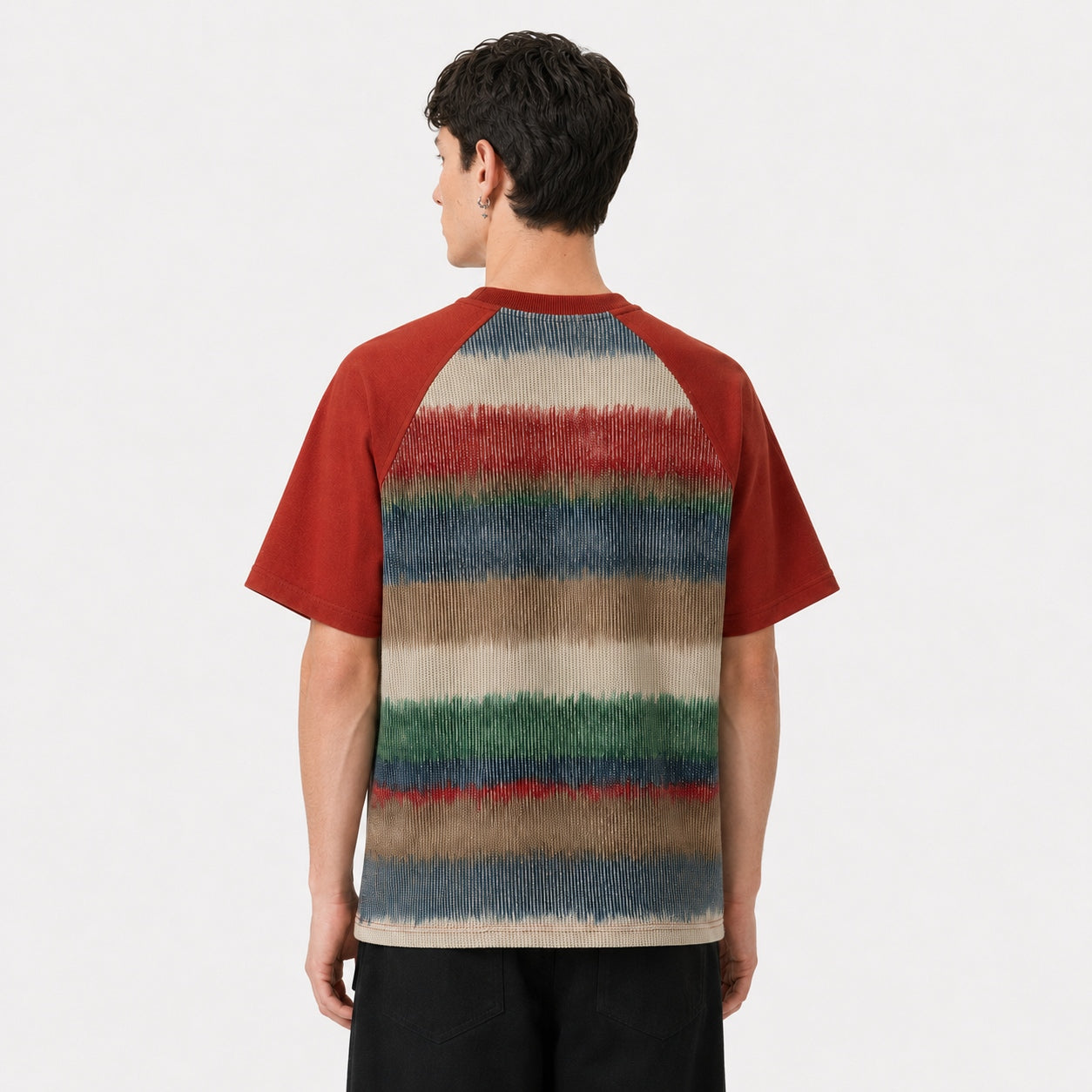 Gradient Stripe Colorblock Tee