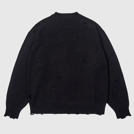 Autumn/Winter Streetwear Distressed Knit Sweater