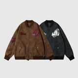 Original Streetwear Embroidered Leather Baseball Jacket