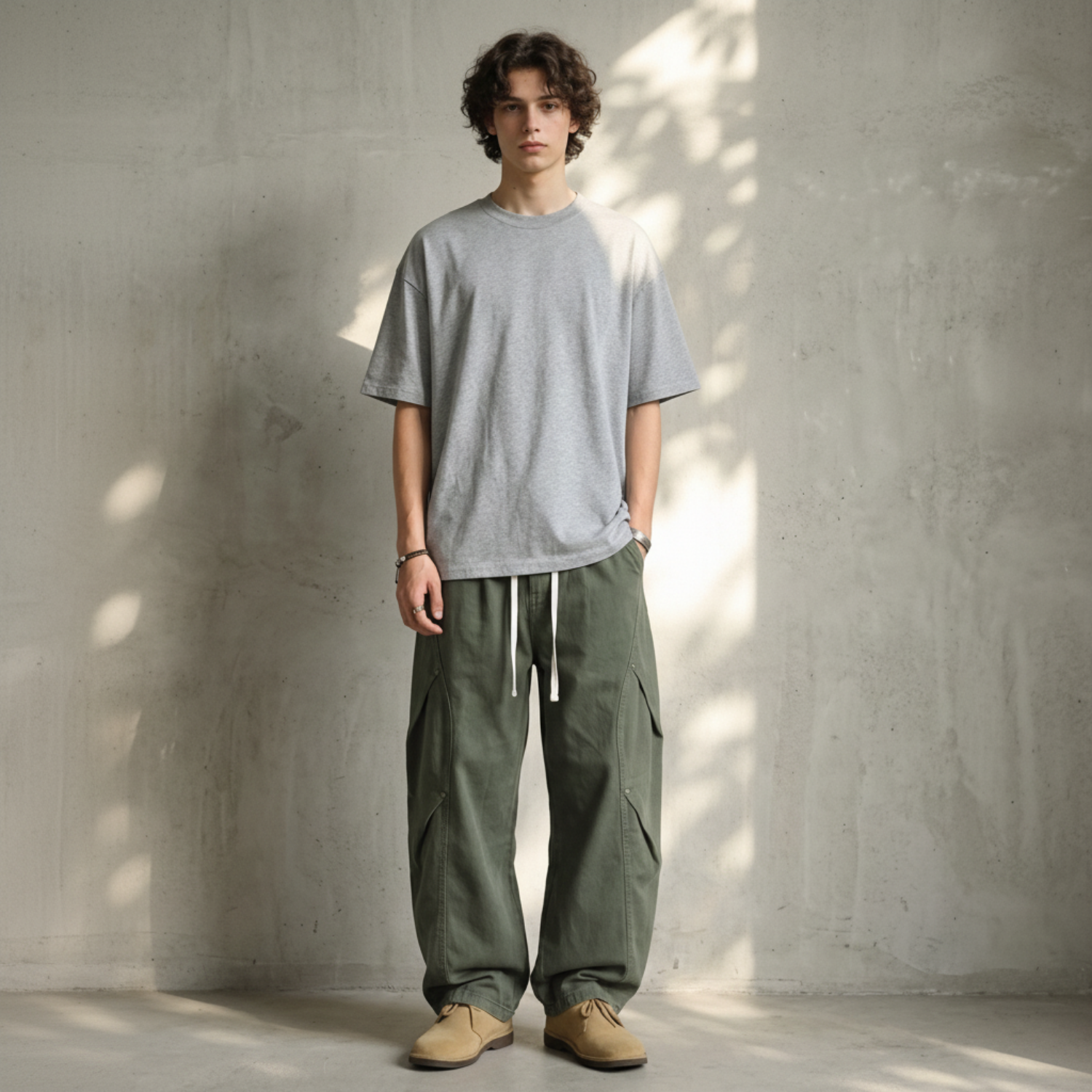 Stitched Casual Cargo Pants