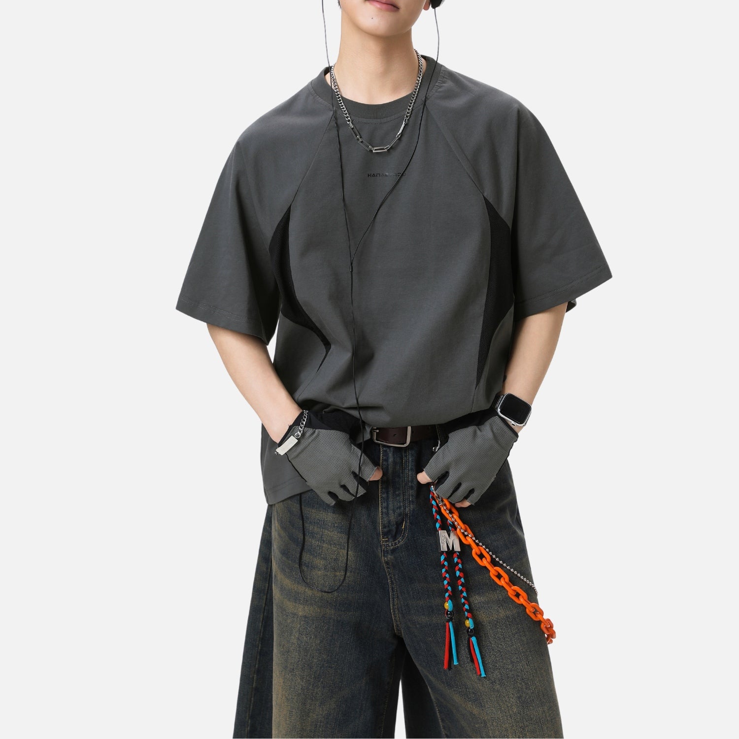 Asymmetric Mesh Panel Tee