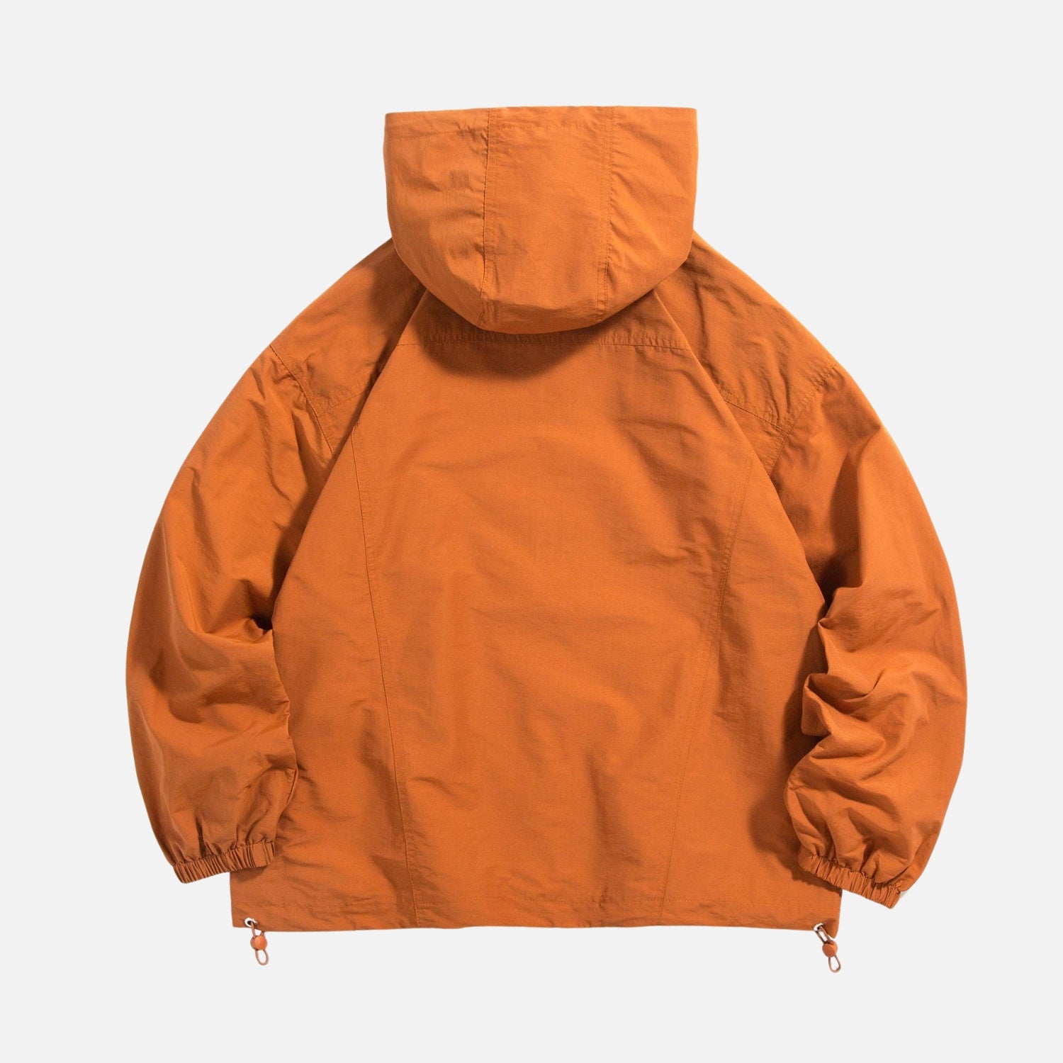 Solid Letter Print Hooded Windbreaker