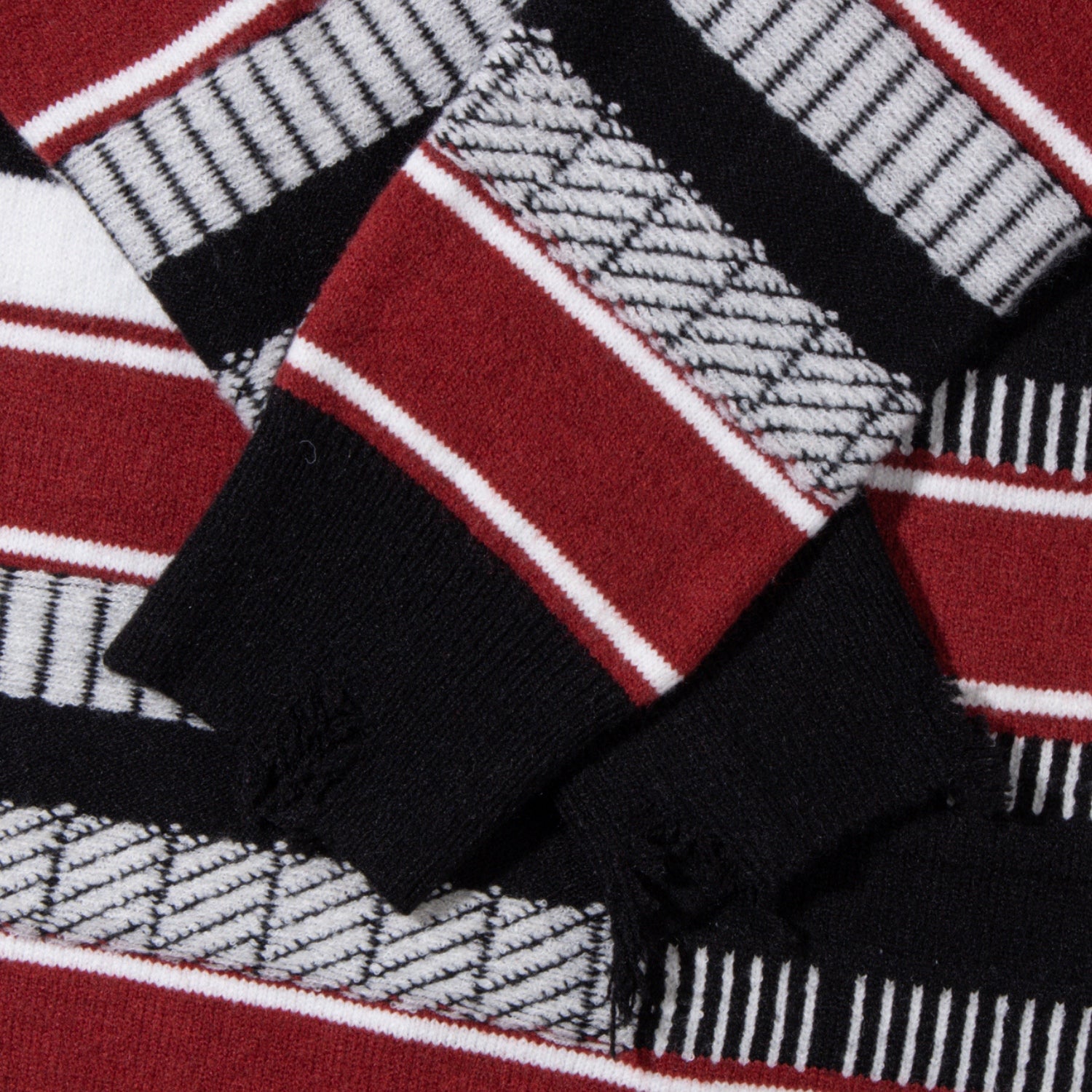 Frayed Hem Striped Sweater