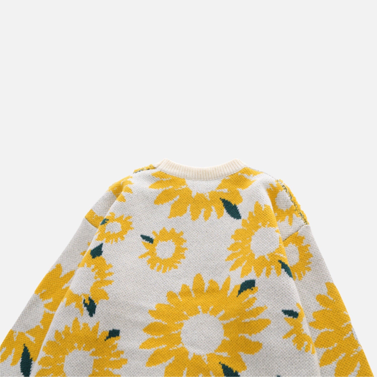 Suéter de punto con bordado de girasol