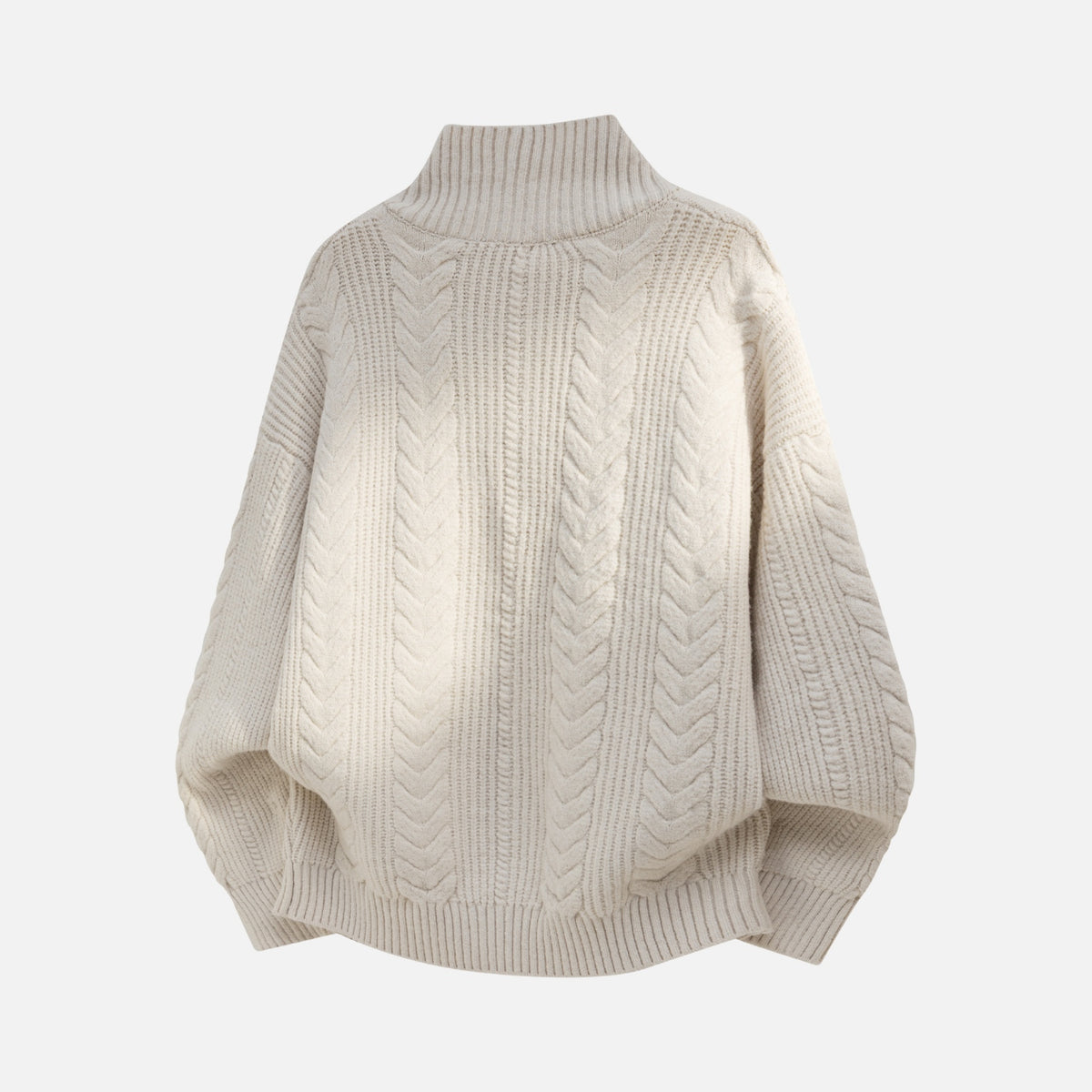 Vintage Cable Knit Zip-Up Sweater