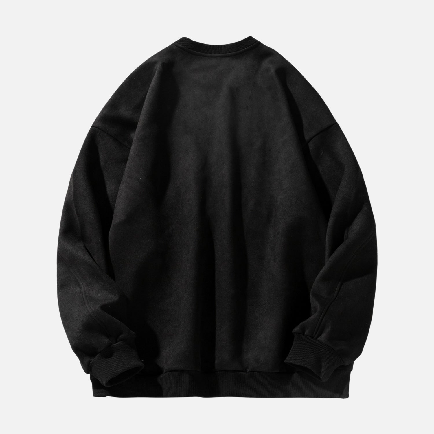 Vintage Suede-Look Crewneck Sweatshirt