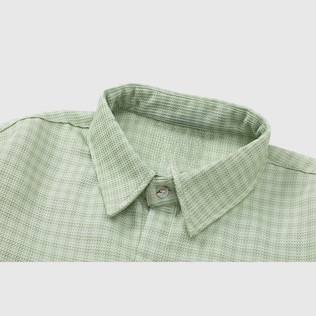 Textured Gingham Casual Shirt