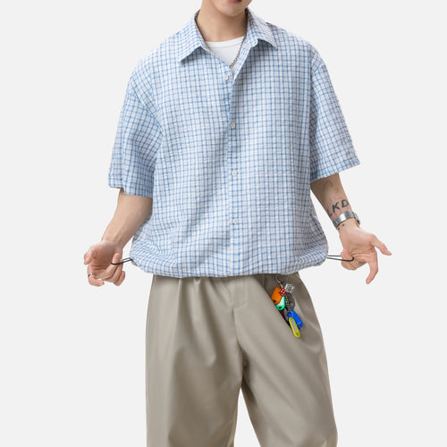 Chemise à carreaux et blocs de couleur