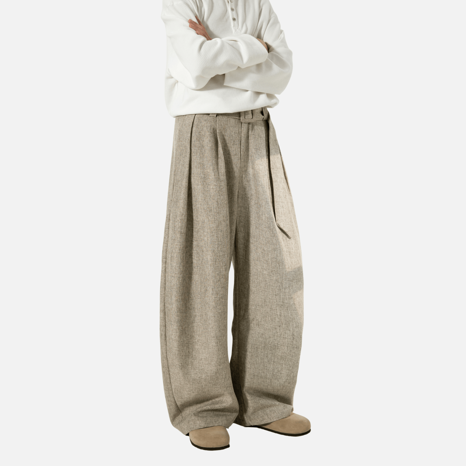 Pleated Drape Blade Baggy Trousers