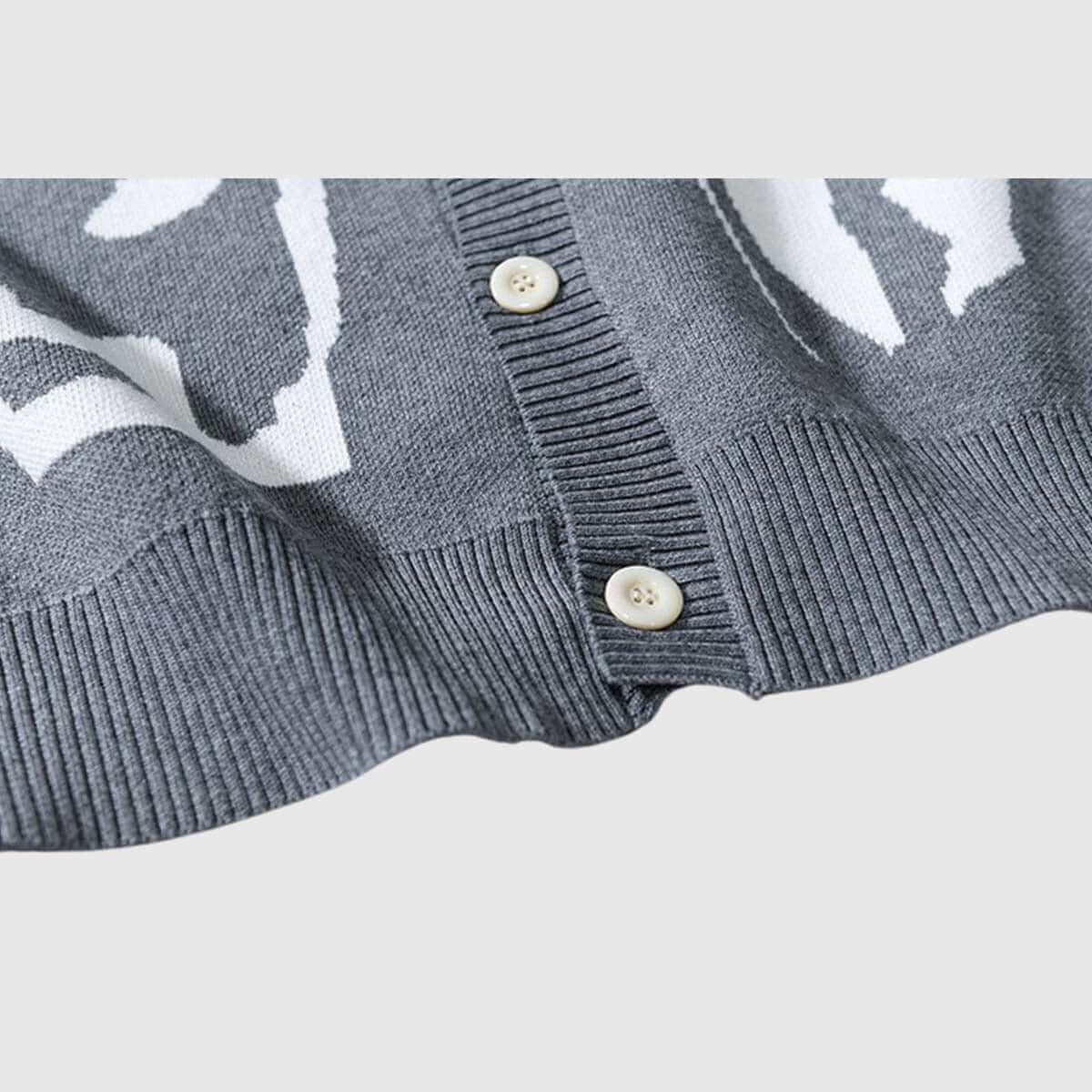 Strickjacke mit Lazy-Cat-Muster