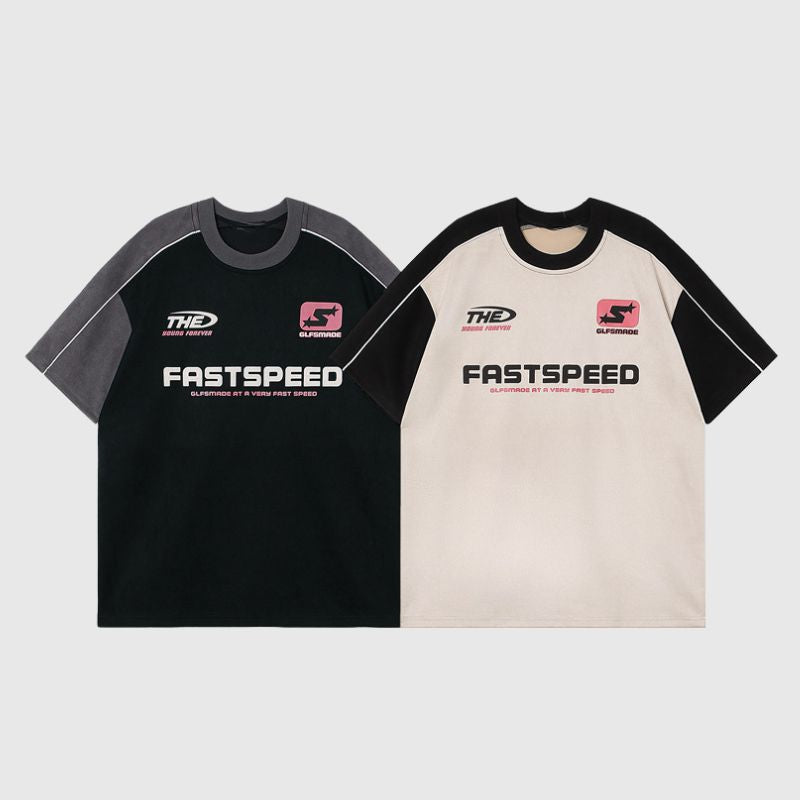 T-Shirt im Racing-Stil mit Kontrast