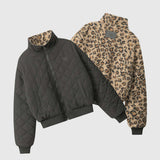 Reversible Quilted Leopard Print Jacket