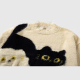 Cat Pattern Knit Sweater