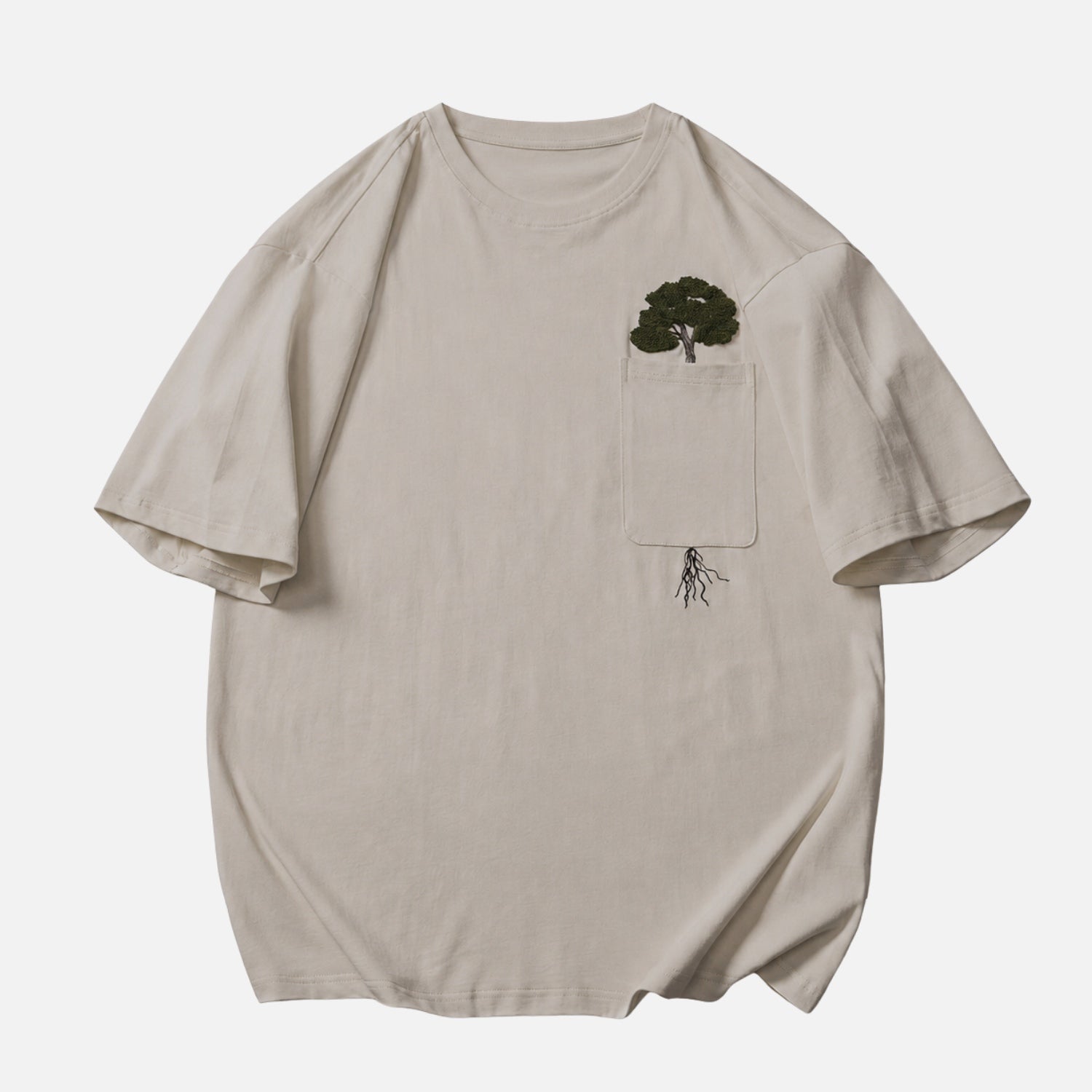 Creative Tree Embroidered Graphic Tee