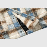 Sherpa Fleece Plaid Coat