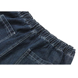 Pleated Design Wide Leg Jeans