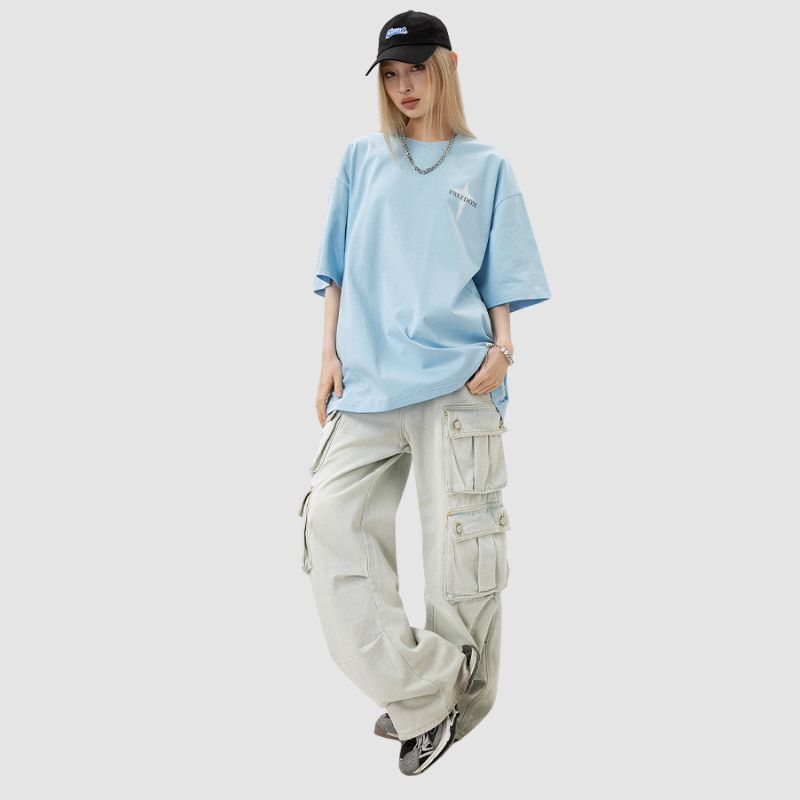 Baumwoll-T-Shirt mit vierzackigem Stern