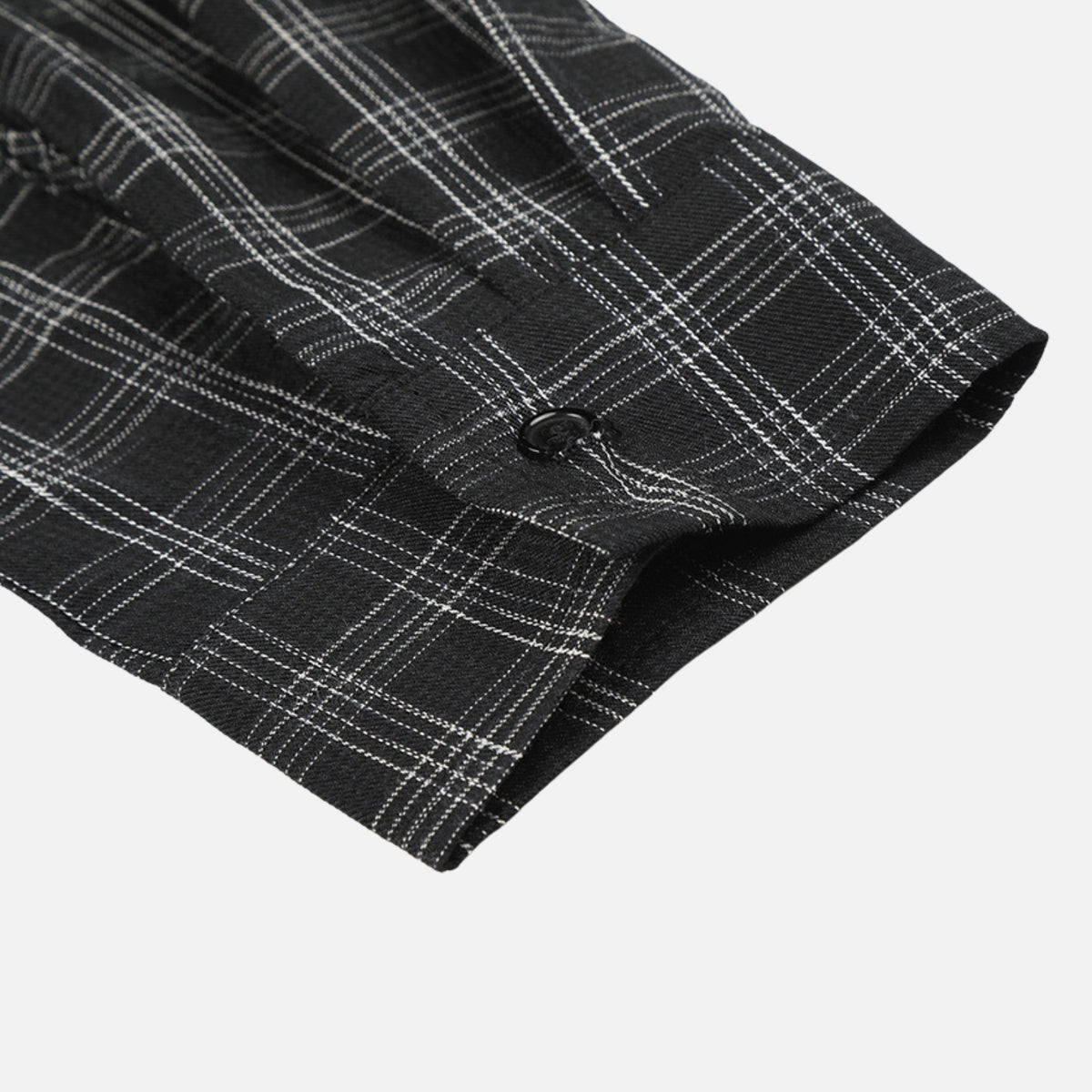 Faux-Layered Seersucker Check Pullover Shirt