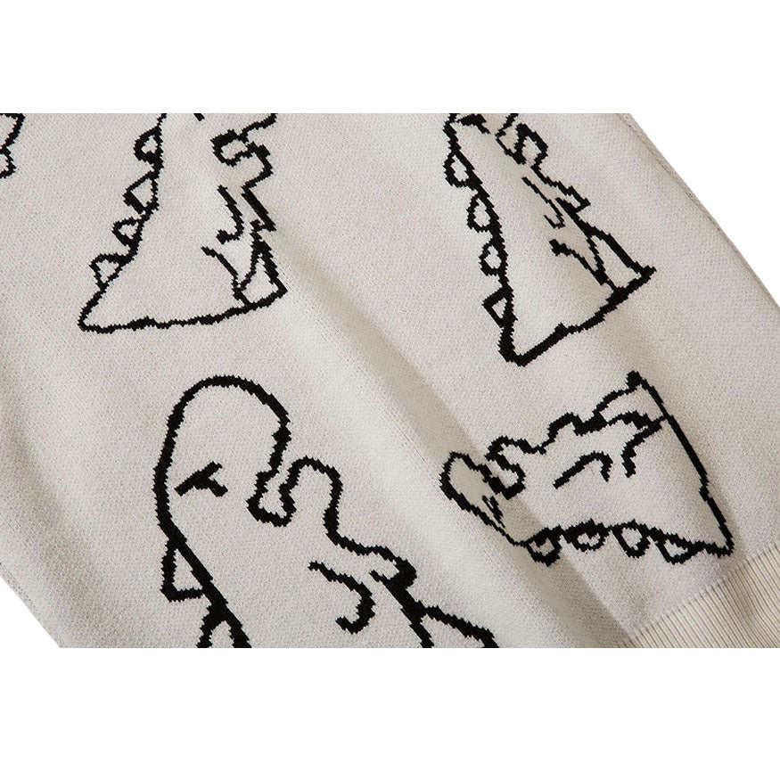 Dinosaur Printed Vest Sweater