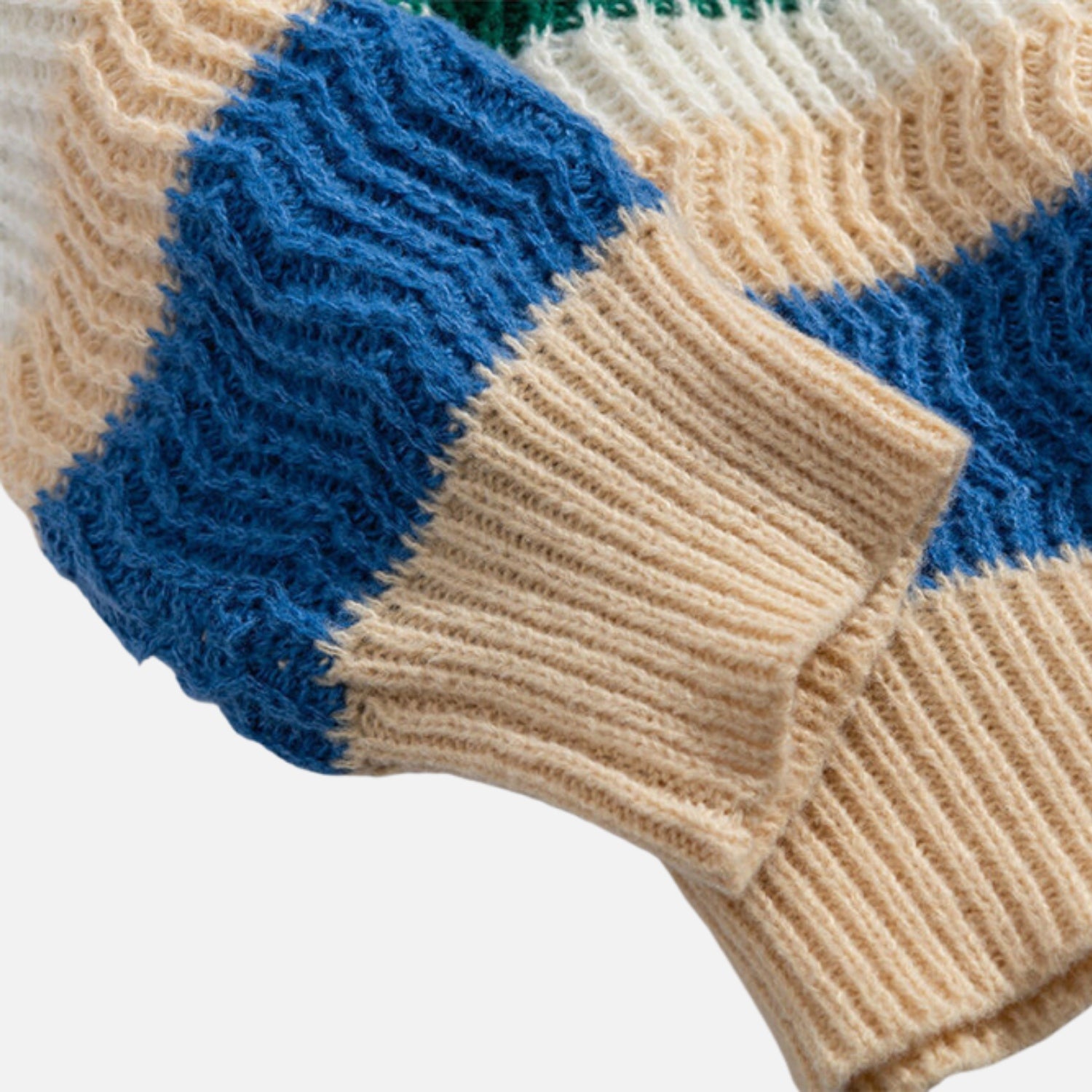 Suéter polo de punto a rayas colorblock