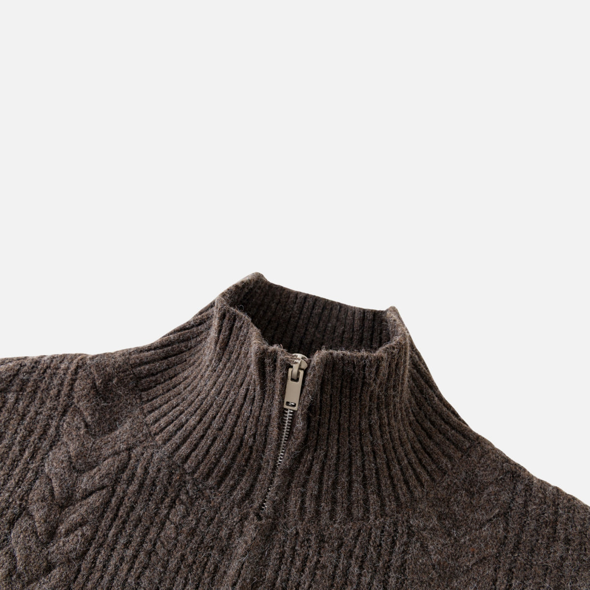 Vintage Cable Knit Zip-Up Sweater