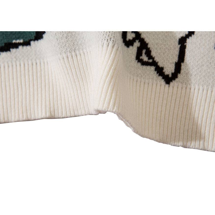 Dinosaur Printed Vest Sweater