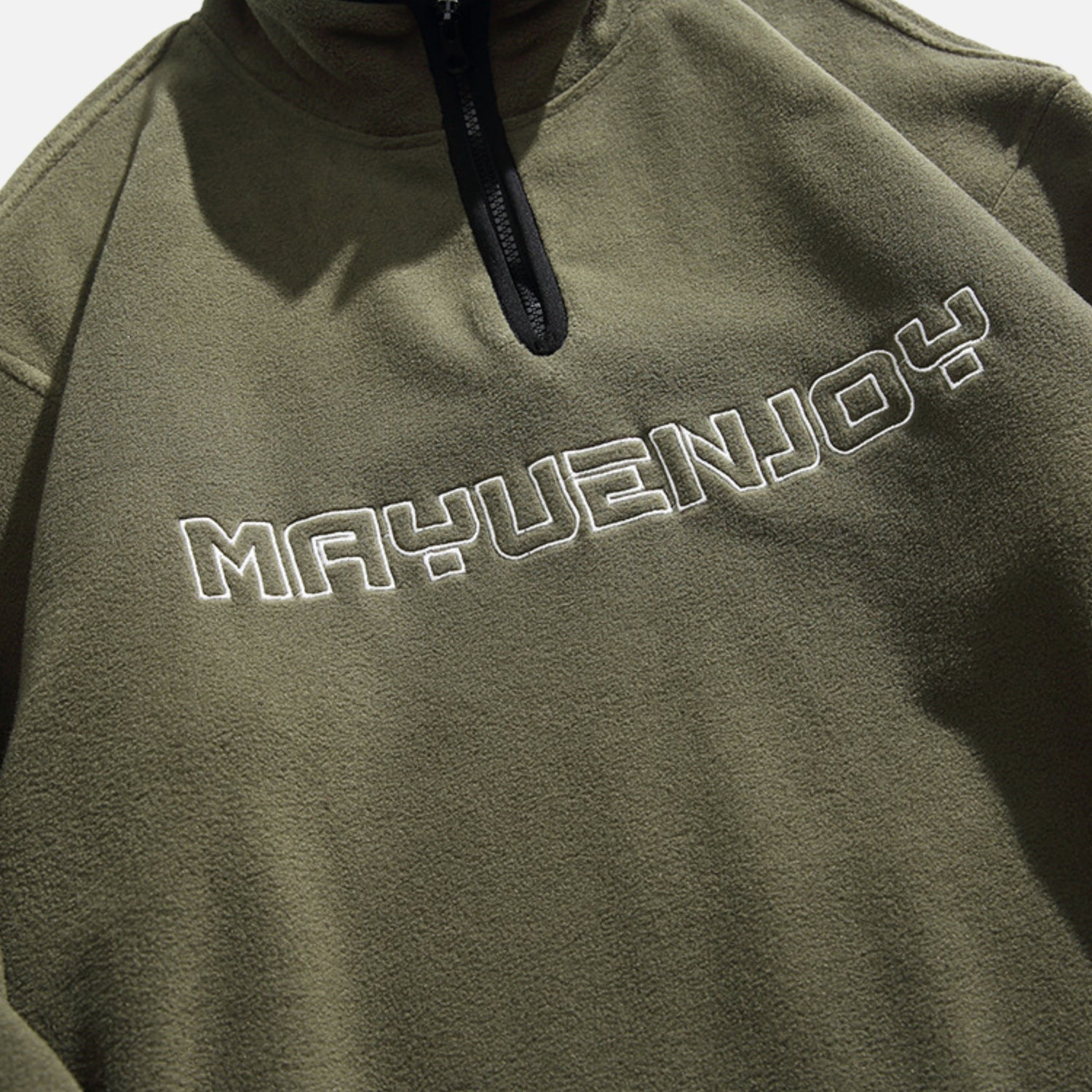 Embroidered Stand Collar Sweatshirt