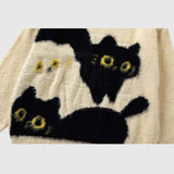 Cat Pattern Knit Sweater