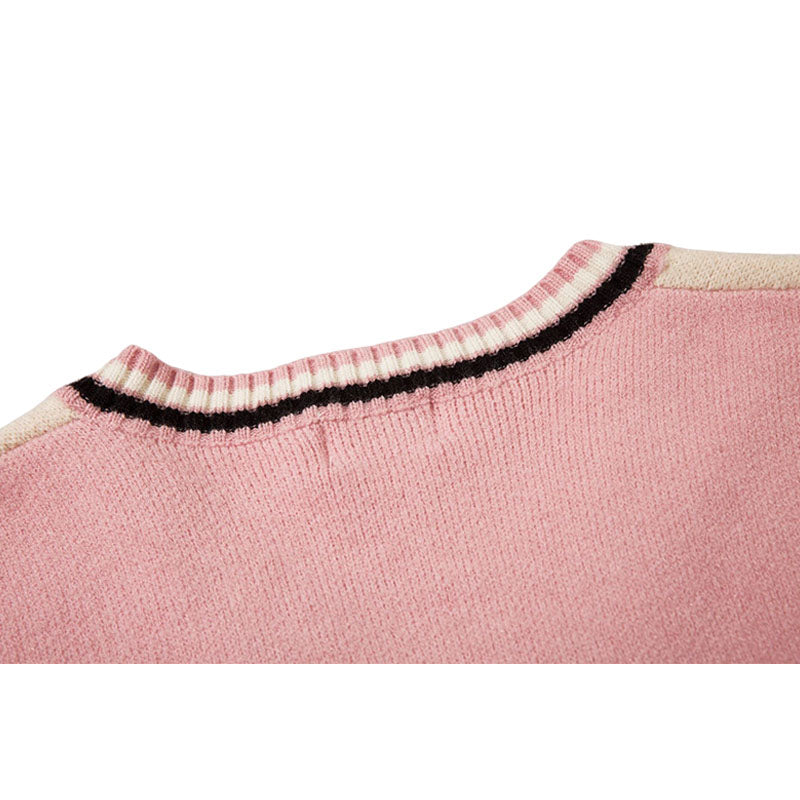 Irregular Color-blocked Vest Sweater