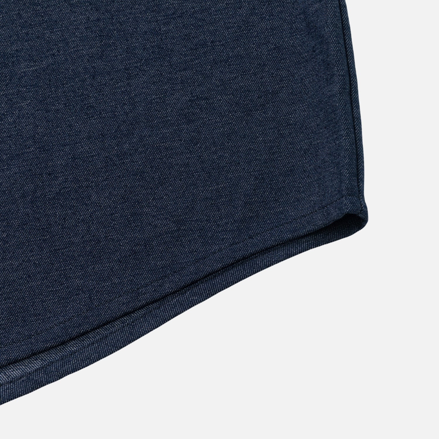 Retro Contrast-Stitch Denim-Look Shirt