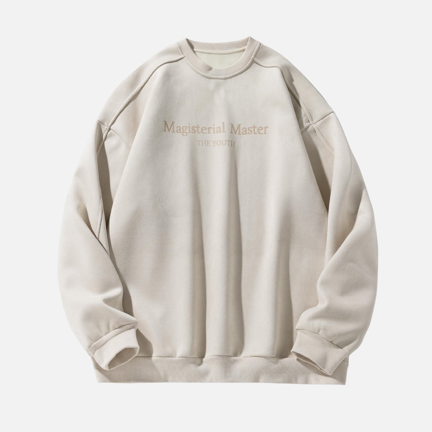 Vintage Suede-Look Crewneck Sweatshirt