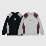 Colorblock Crew Neck Knit Sweater