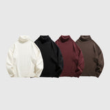 Solid Color High Neck Knit Pullover
