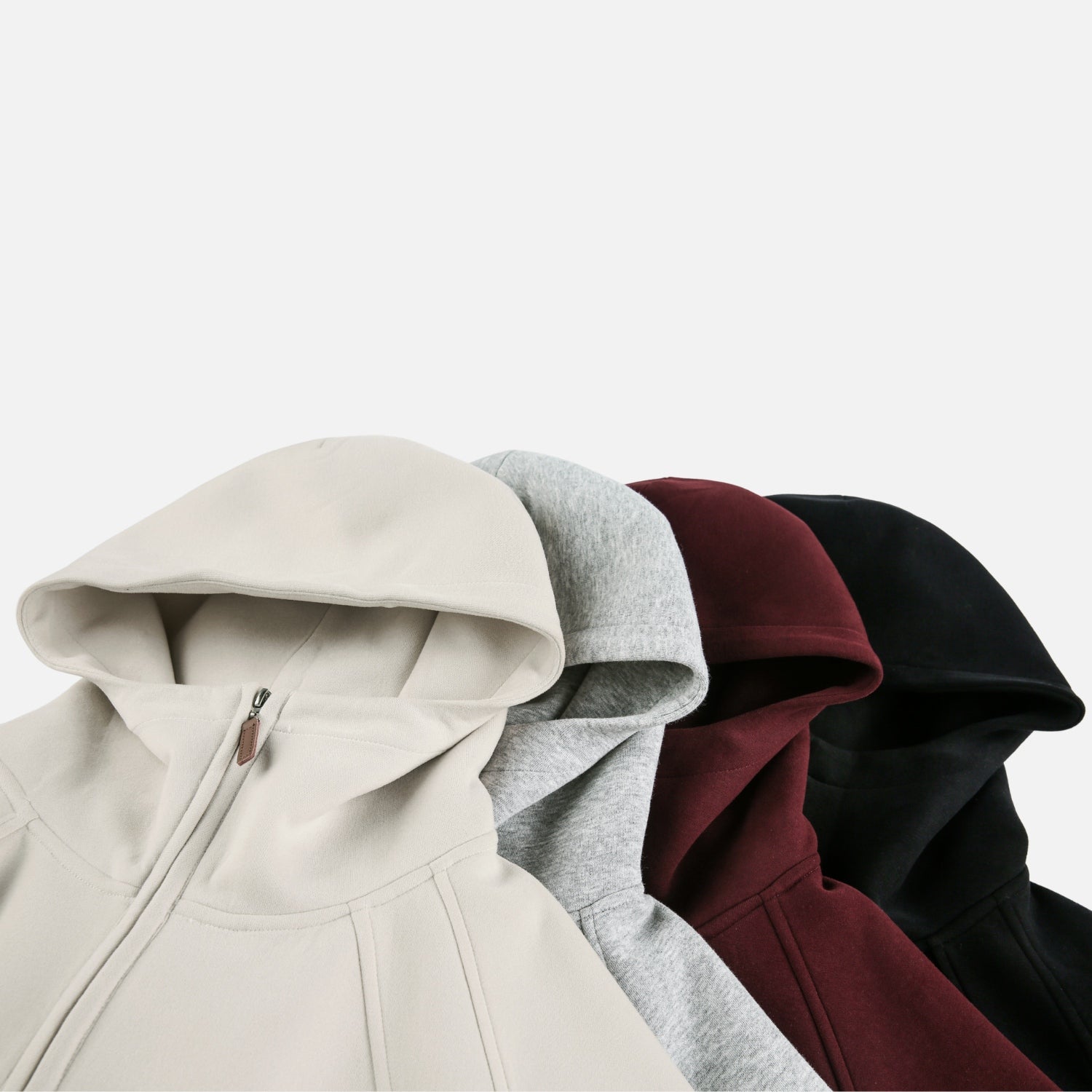 Structured Paneled Hooded Sweatshirt