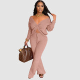 Thickened Ribbed Knit set
