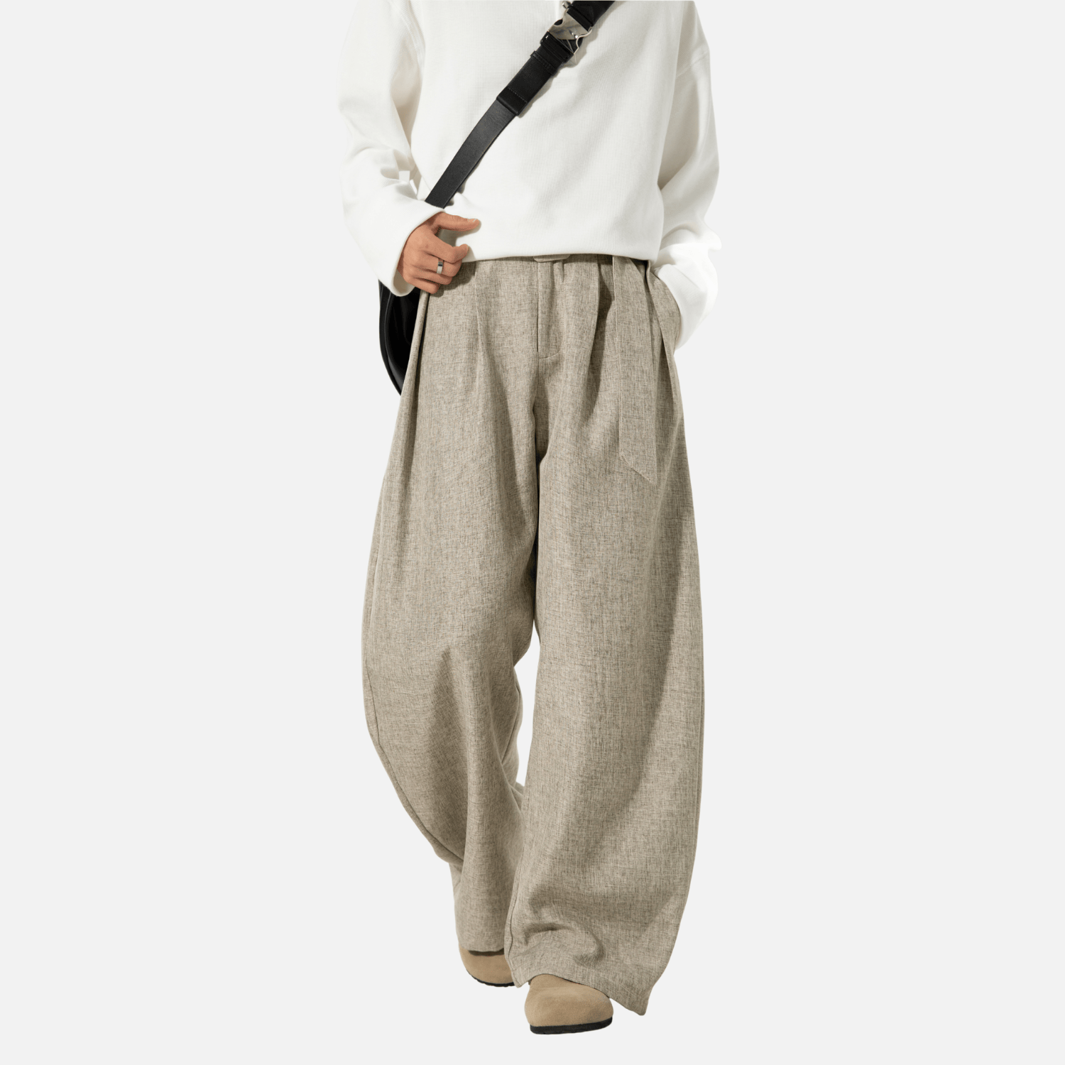 Pleated Drape Blade Baggy Trousers