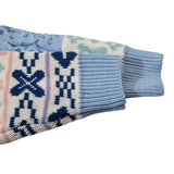 Flower Pattern Stitching Knit Pullover