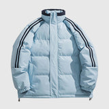 Striped Sleeve Puffer Jacket