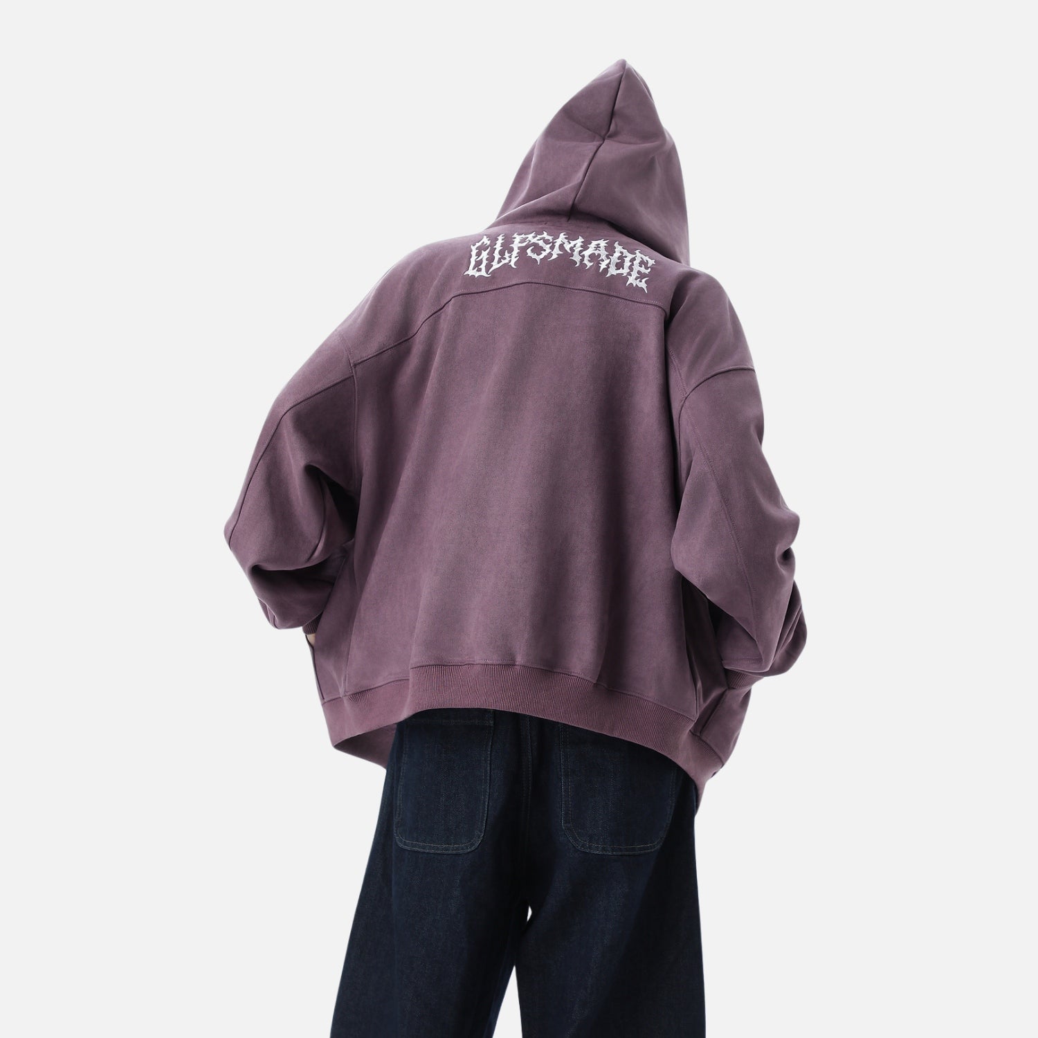 Sudadera retro de ante con capucha