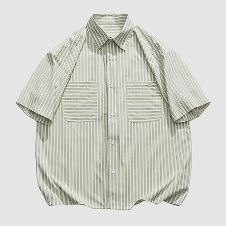 Striped Patch Pocket Shirts