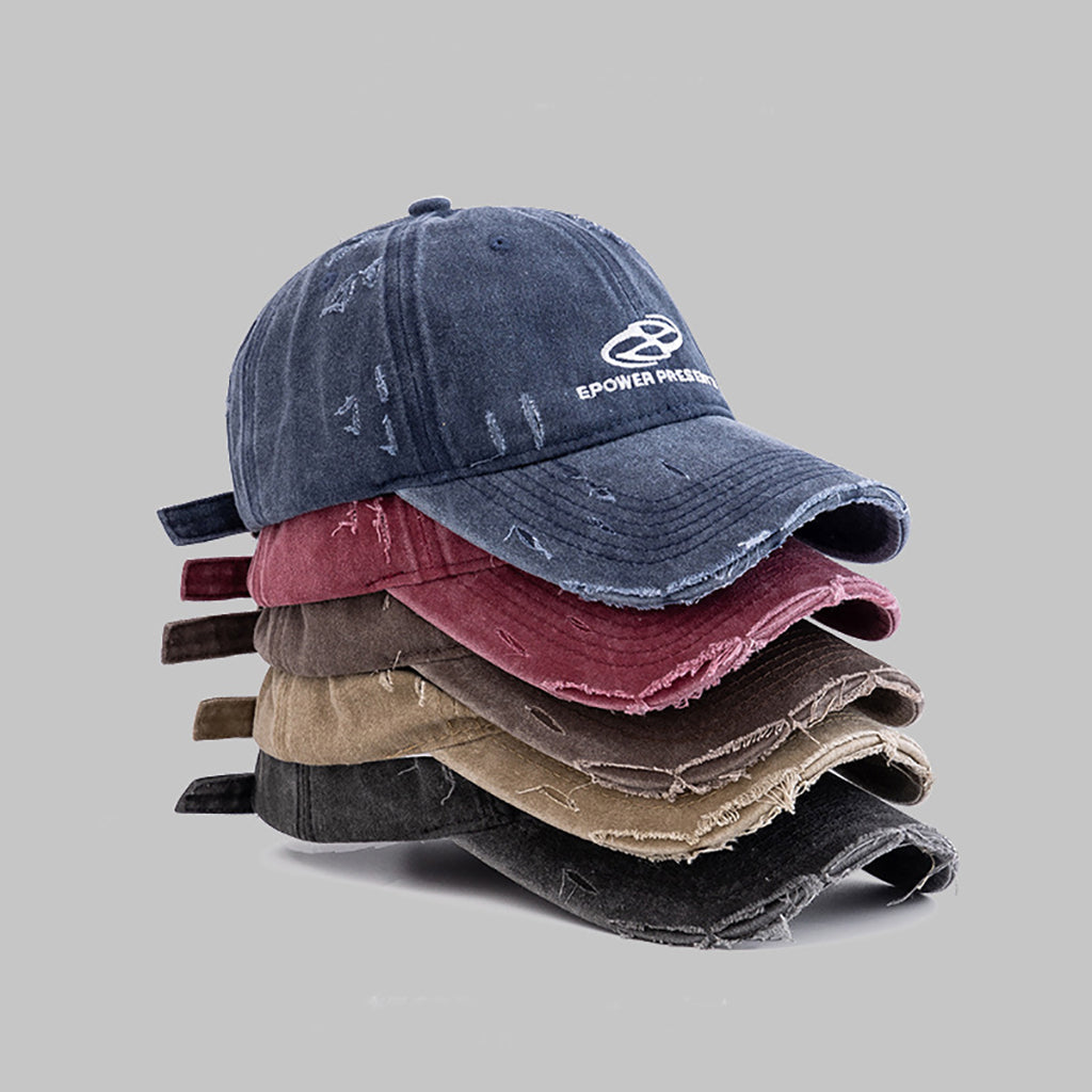 Distressed Denim Baseball Cap