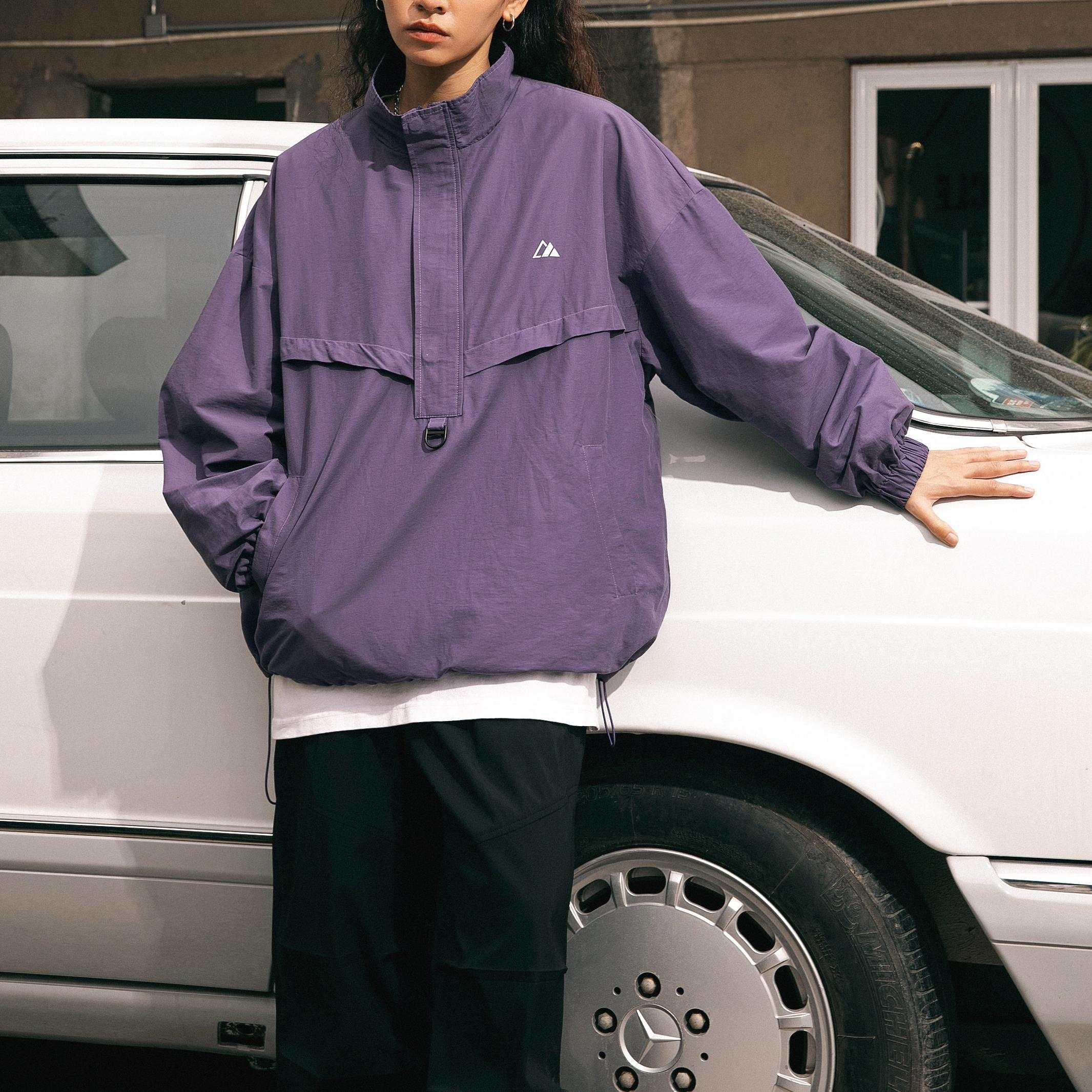 Chaqueta táctica impermeable con textura y media cremallera