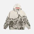 Retro Skull Zip Hoodie